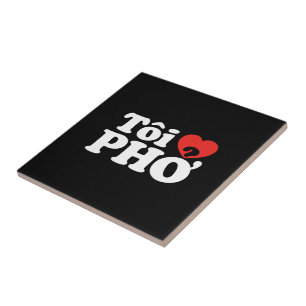 I Heart (Love) Pho (Tôi ❤ PHỞ) Vietnamese taal Tegeltje