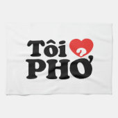 I Heart (Love) Pho (Tôi ❤ PHỞ) Vietnamese taal Theedoek (Horizontaal)