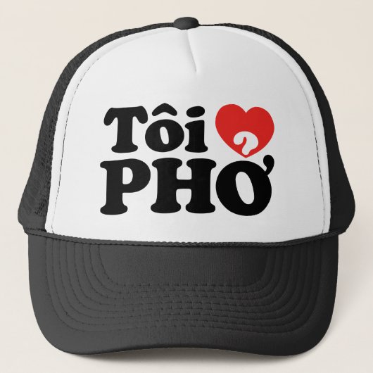 I Heart (Love) Pho (Tôi ❤ PHỞ) Vietnamese taal Trucker Pet (Voorkant)