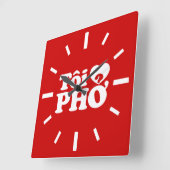 I Heart (Love) Pho (Tôi ❤ PHỞ) Vietnamese taal Vierkante Klok (Hoek)