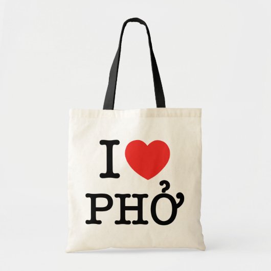 I Heart (Love) Pho Tote Bag (Voorkant)