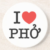 I Heart (Love) Pho Zandsteen Onderzetter (Voorkant)
