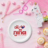 I Heart (Love) Phuket ❤ Thailand Papieren Bordje (Feest)