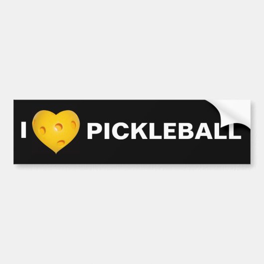 I Heart (Love) Pickleball Bumpersticker (Voorkant)