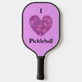 I Heart Love Pickleball Camouflage Roze Pickleball Paddle (Achterkant)