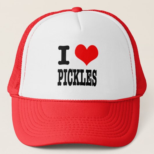 I HEART (LOVE) PICKLES TRUCKER PET (Voorkant)