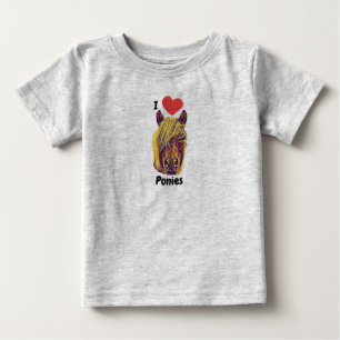 I Heart Love Ponies Cute Baby T-Shirt