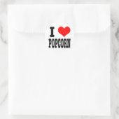 I HEART (LOVE) POPCORN RONDE STICKER (Tas)