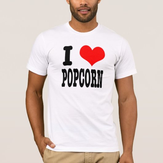 I HEART (LOVE) POPCORN T-SHIRT (Voorkant)