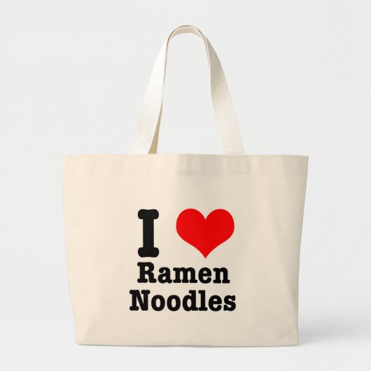 I HEART (LOVE) ramen noedels Grote Tote Bag (Voorkant)