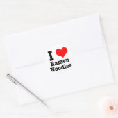 I HEART (LOVE) ramen noedels Ronde Sticker (Envelop)