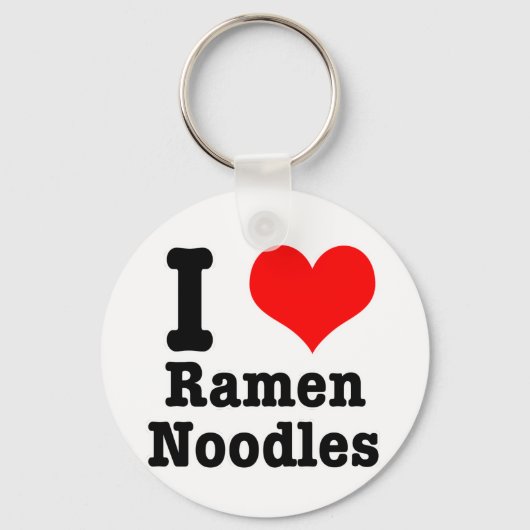 I HEART (LOVE) ramen noedels Sleutelhanger (Voorkant)