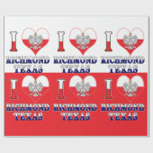 I Heart Love Richmond Texas Cadeaupapier (Vlak)