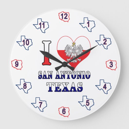 I Heart Love San Antonio Texas Grote Klok (Voorkant)