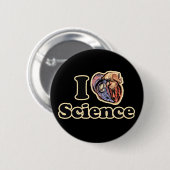 I Heart Love Science Anatomically Correction Ronde Button 5,7 Cm (Voorkant /achterkant)