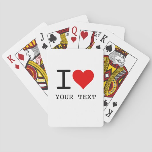 I Heart Love Sjabloon Pokerkaarten (Achterkant)