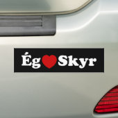 I Heart (Love) Skyr [Ég Elska Skyr] IJslands Bumpersticker (Op auto)