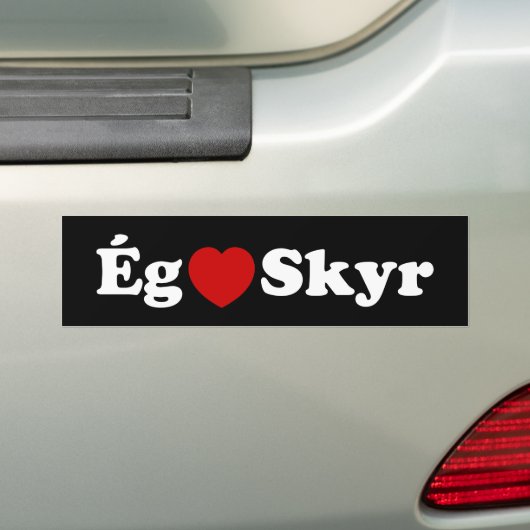 I Heart (Love) Skyr [Ég Elska Skyr] IJslands Bumpersticker (Op auto)