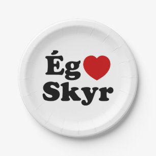I Heart (Love) Skyr [Ég Elska Skyr] IJslands Papieren Bordje