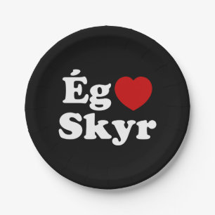I Heart (Love) Skyr [Ég Elska Skyr] IJslands Papieren Bordje