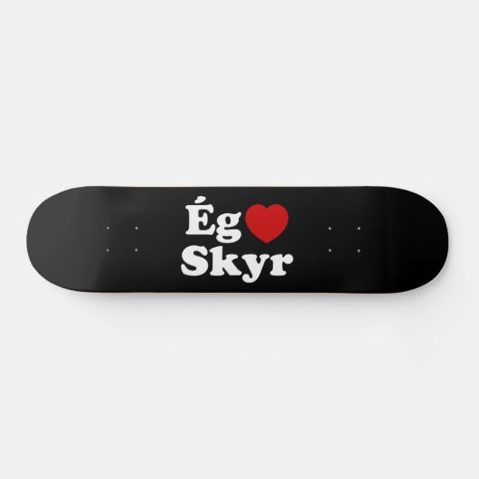 I Heart (Love) Skyr [Ég Elska Skyr] IJslands Persoonlijk Skateboard (Horizontaal)