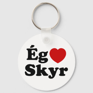 I Heart (Love) Skyr [Ég Elska Skyr] IJslands Sleutelhanger