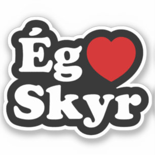 I Heart (Love) Skyr [Ég Elska Skyr] IJslands Sticker