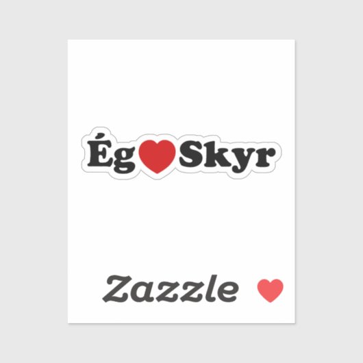 I Heart (Love) Skyr [Ég Elska Skyr] IJslands Sticker (Vel)