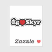 I Heart (Love) Skyr [Ég Elska Skyr] IJslands Sticker (Vel)