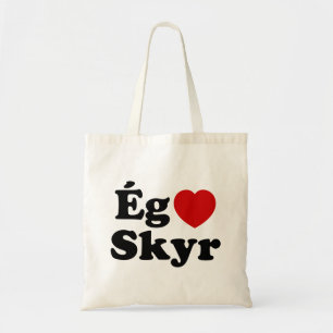 I Heart (Love) Skyr [Ég Elska Skyr] IJslands Tote Bag