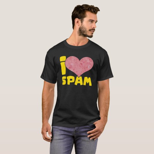 I Heart Love Spam Canked Pork Food Spam T-shirt (Voorkant volledig)