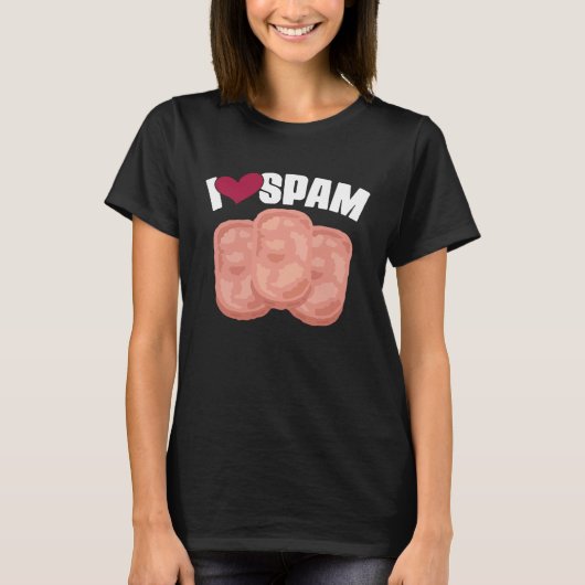 I Heart Love Spam Canked Pork Food Spam T-shirt (Voorkant)
