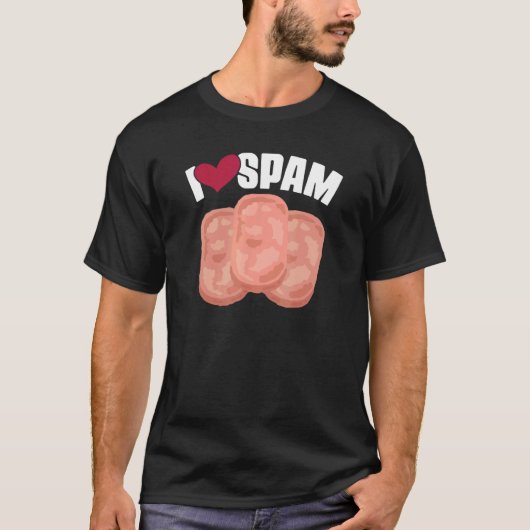 I Heart Love Spam Canked Pork Food Spam T-shirt (Voorkant)