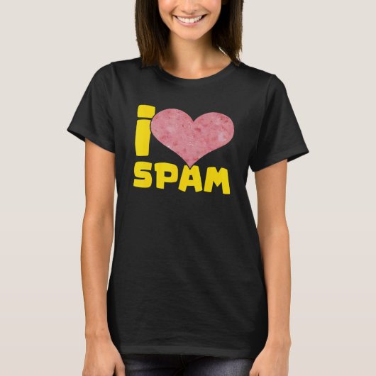 I Heart Love Spam Canked Pork Food Spam T-shirt (Voorkant)