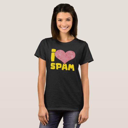I Heart Love Spam Canked Pork Food Spam T-shirt (Voorkant volledig)
