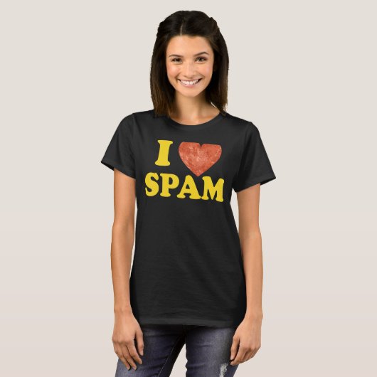 I Heart Love Spam Canked Pork Food Spam T-shirt (Voorkant volledig)