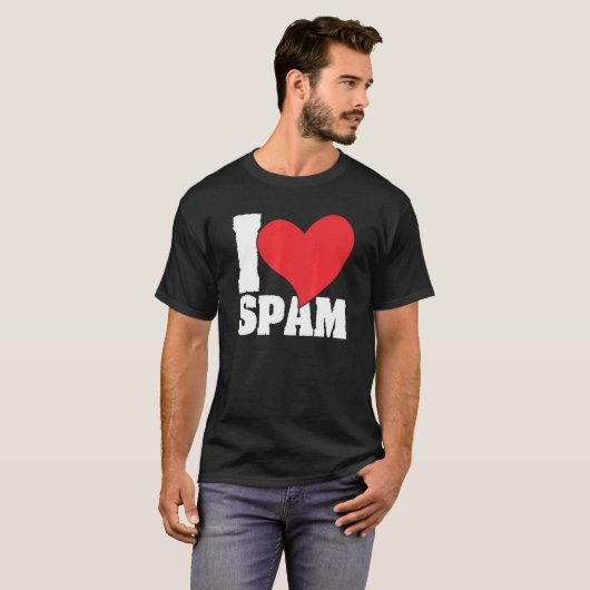 I Heart Love Spam Canked Pork Food Spam T-shirt (Voorkant volledig)