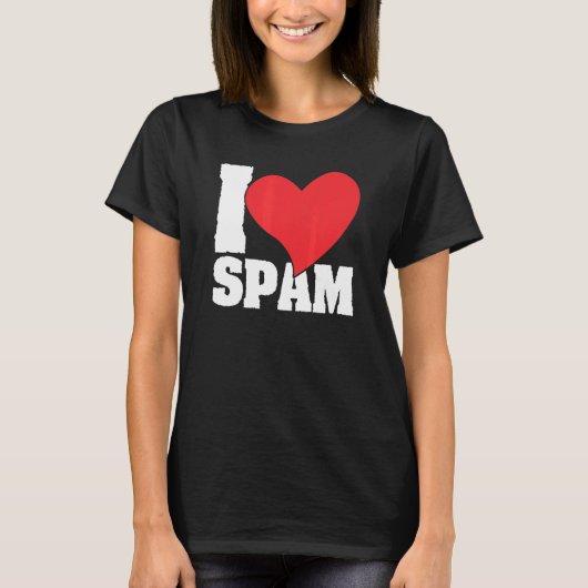 I Heart Love Spam Canked Pork Food Spam T-shirt (Voorkant)