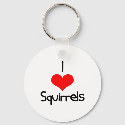 I Heart (Love) Squirrels Sleutelhanger (Voorkant)