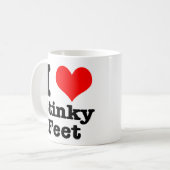 I HEART (LOVE) stinkende voeten Koffiemok (Voorkant links)