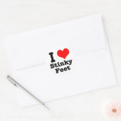 I HEART (LOVE) stinkende voeten Ronde Sticker (Envelop)