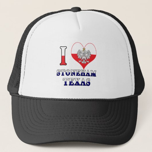 I Heart Love Stoneham Texas Trucker Pet (Voorkant)