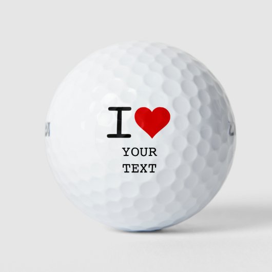 I Heart Love Template Golfballen (Voorkant)