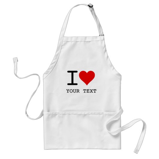 I Heart Love Template Standaard Schort (Voorkant)