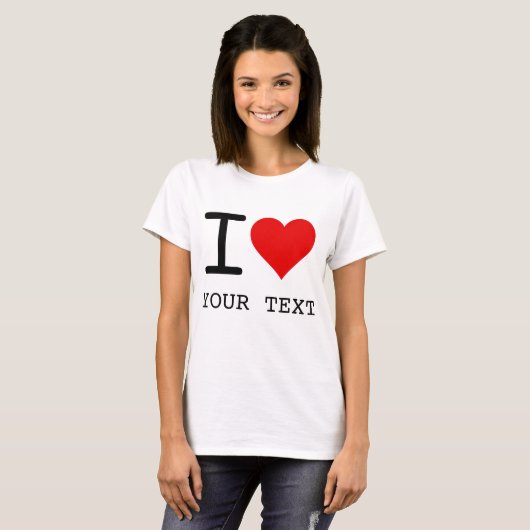 I Heart Love Template T-shirt (Voorkant volledig)