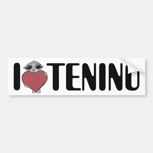 I Heart Love Tenino Alien Bumpersticker (Voorkant)