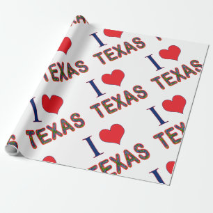 I (Heart) Love Texas Bluebonnet Cadeaupapier