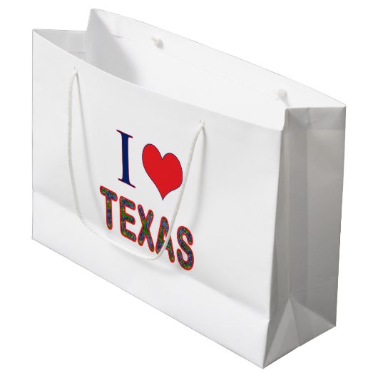 I (Heart) Love Texas Bluebonnet Groot Cadeauzakje (Voorkant Gekanteld)