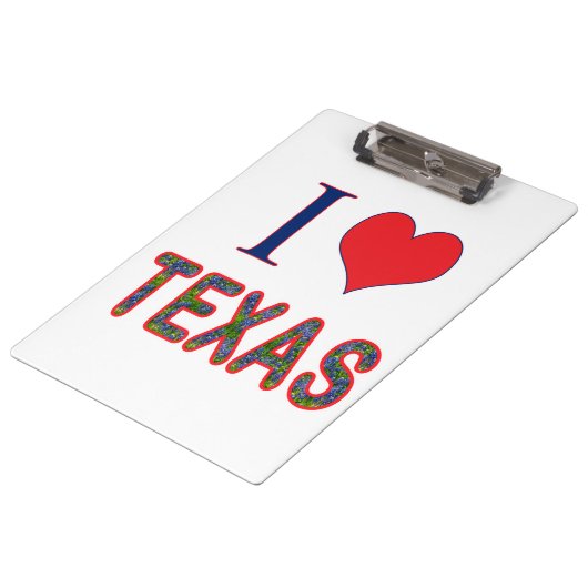 I (Heart) Love Texas Bluebonnet Klembord (Gekanteld)