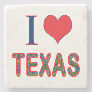 I (Heart) Love Texas Bluebonnet Stenen Onderzetter
